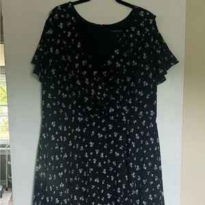 Lane Bryant floral faux wrap dress.  Size 22.